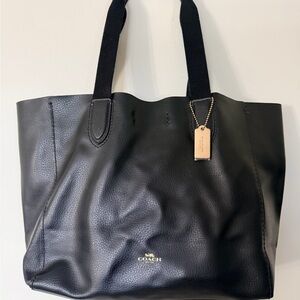Coach Pebbled Black Leather Tote